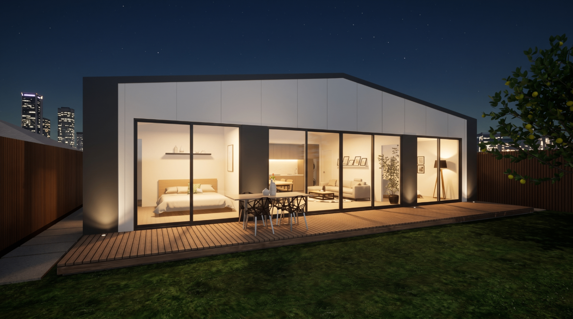 A luminous two-suite plan.