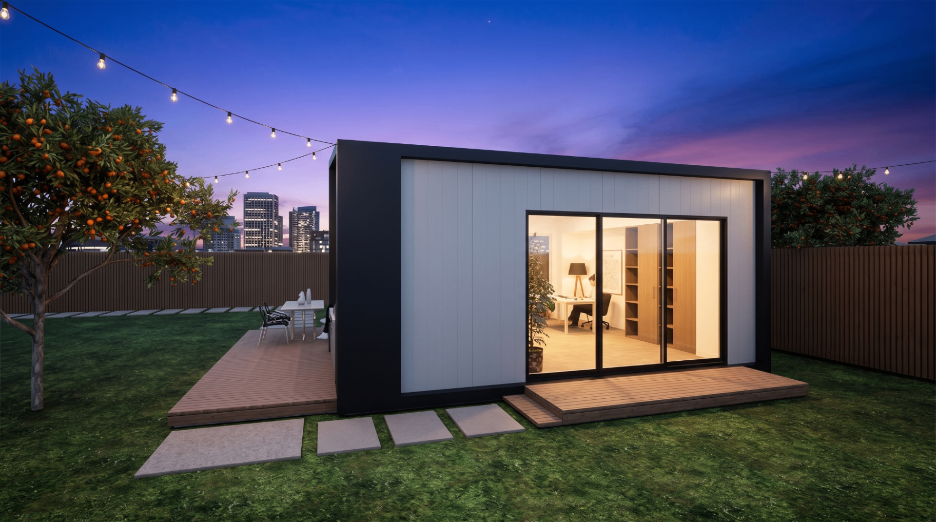 Warm light, compact footprint.