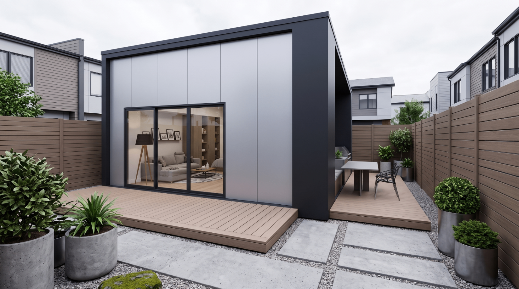 A modern garden pavilion.