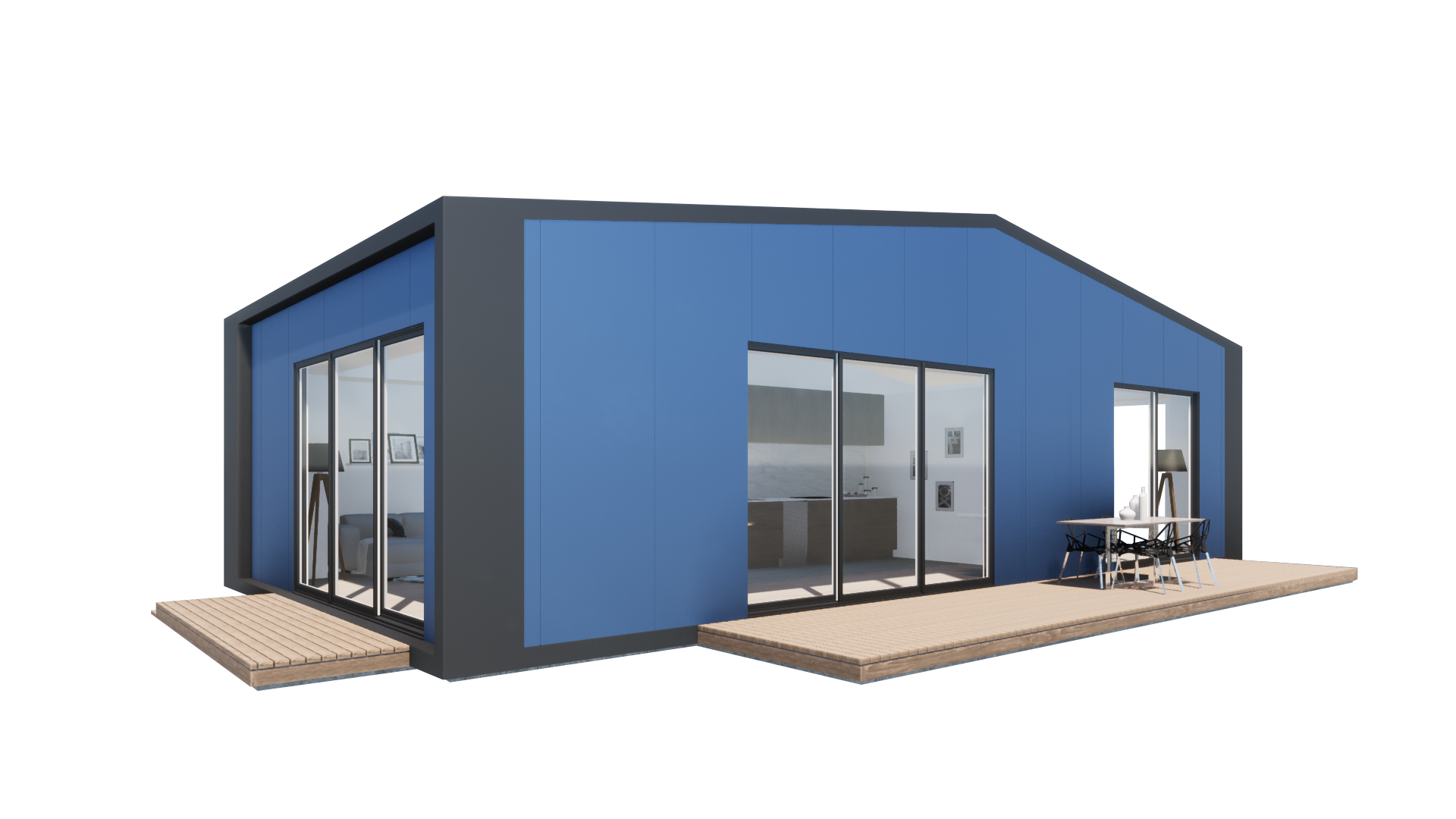 Karlev 800 SQFT in Deep Blue with Charcoal trim